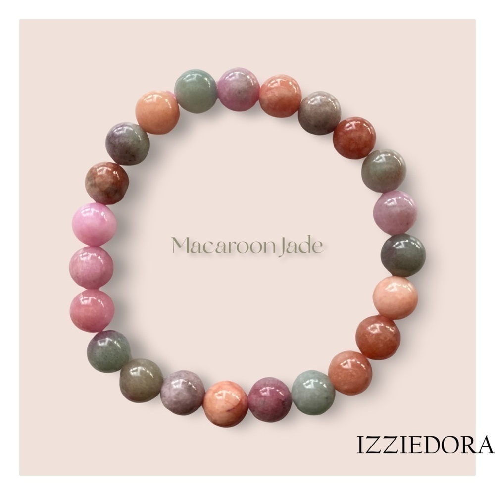 Macaroon Jade Multicolor 8mm Natural Gemstone Bracelet